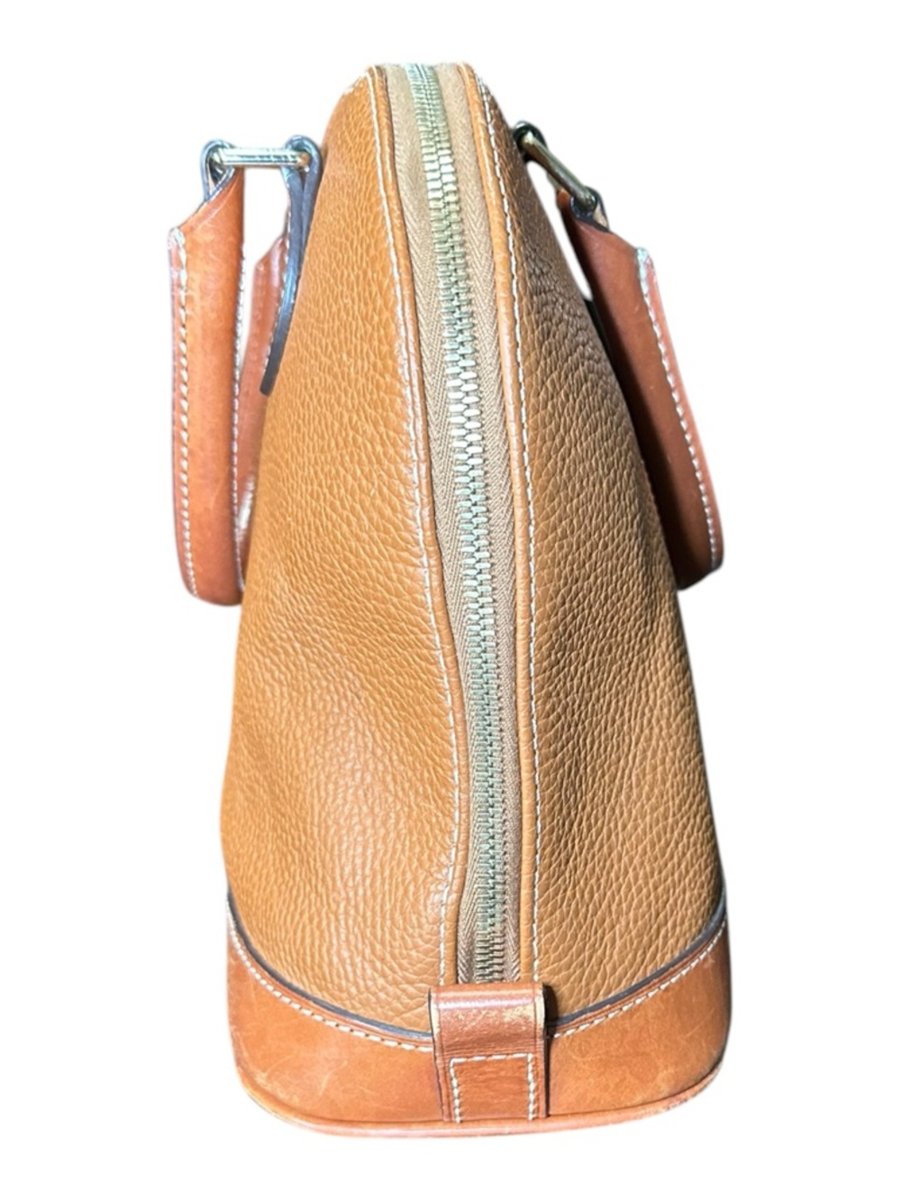 Dooney & Bourke Pebble Grain Zip Zip Satchel Caramel Hand Bag Purse - Picture 13 of 13